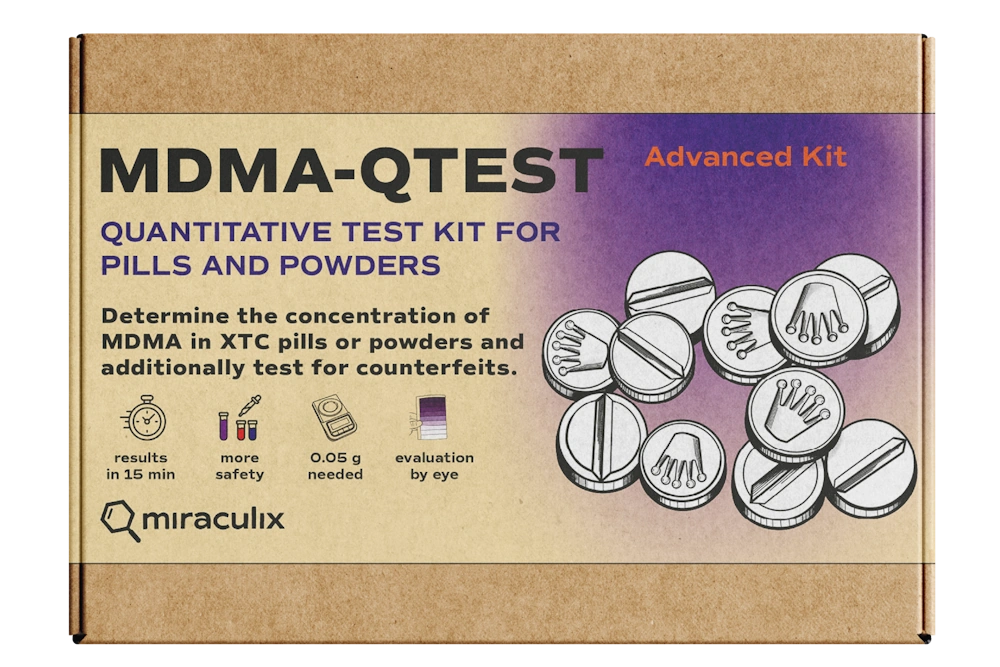 Caja del QTest de MDMA Avanzado de Miraculix
