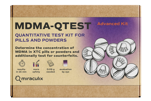 Caja del QTest de MDMA Avanzado de Miraculix