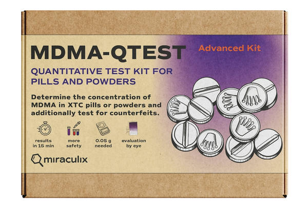 Caja del QTest de MDMA Avanzado de Miraculix