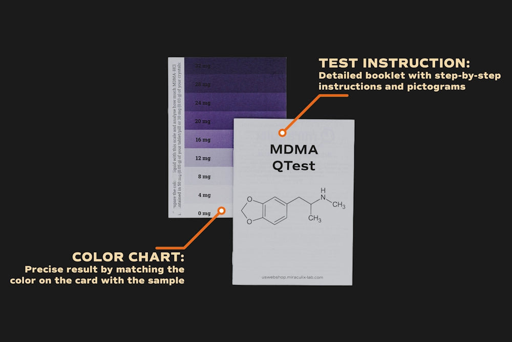 Instructivo y carta de color del QTest de MDMA